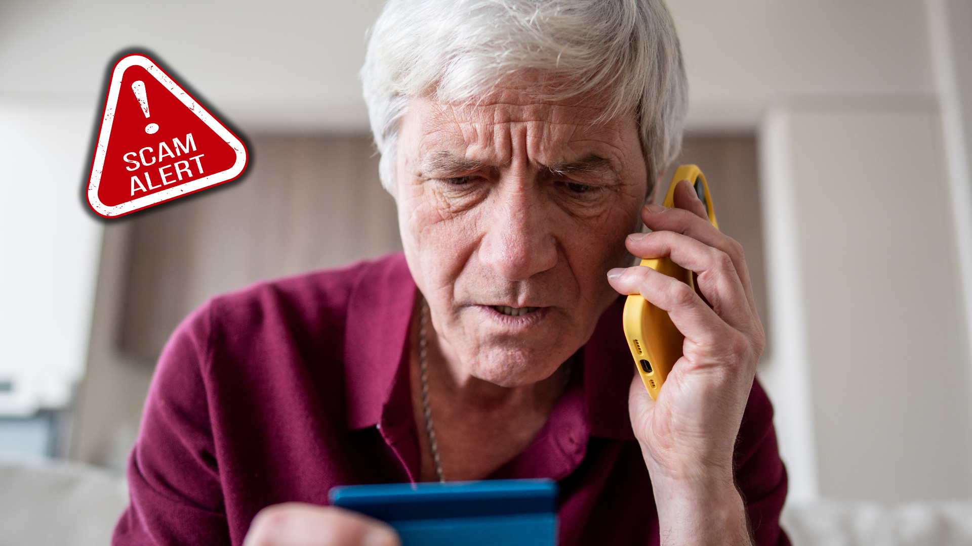 Scam alert notification warning Veterans about benefits overpayment fraud